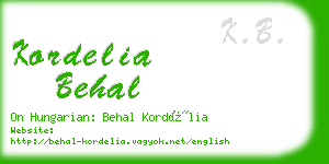 kordelia behal business card